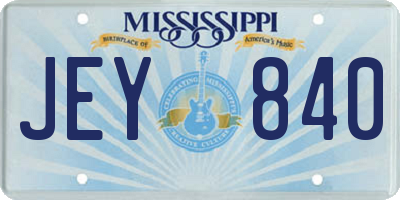MS license plate JEY840