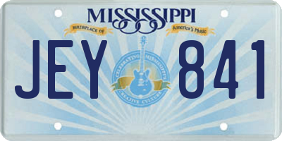 MS license plate JEY841