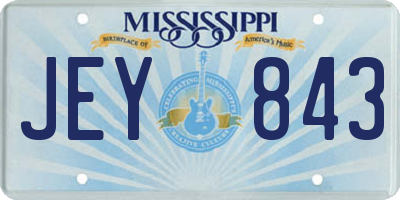 MS license plate JEY843