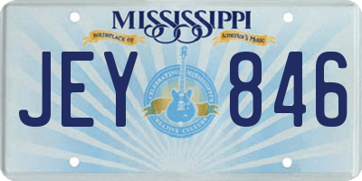MS license plate JEY846