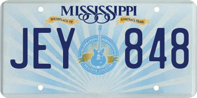 MS license plate JEY848