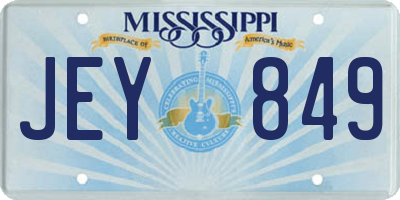 MS license plate JEY849