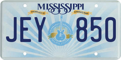 MS license plate JEY850