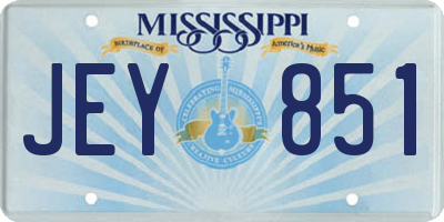 MS license plate JEY851
