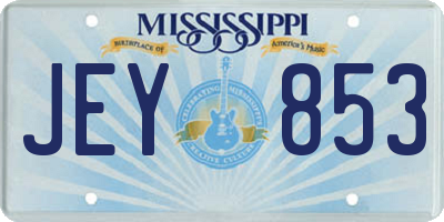 MS license plate JEY853