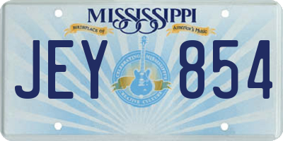MS license plate JEY854