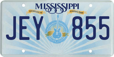 MS license plate JEY855