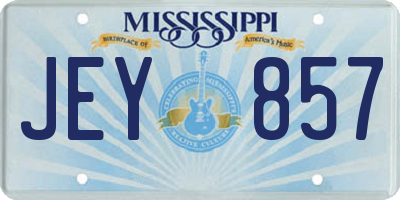 MS license plate JEY857