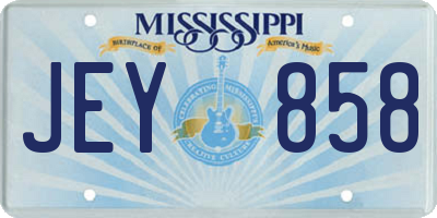 MS license plate JEY858