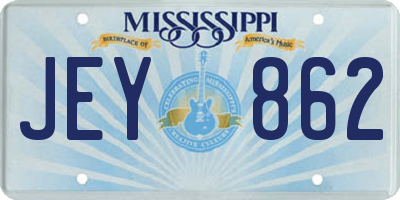 MS license plate JEY862