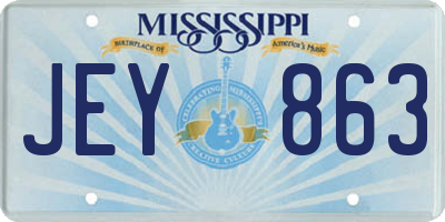 MS license plate JEY863