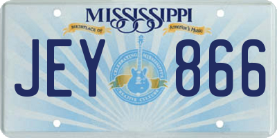 MS license plate JEY866