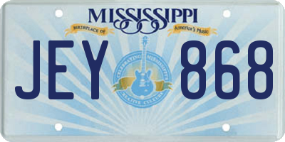 MS license plate JEY868