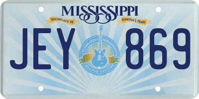 MS license plate JEY869