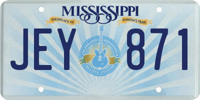 MS license plate JEY871