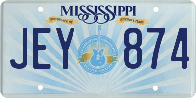 MS license plate JEY874