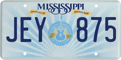 MS license plate JEY875