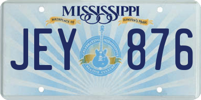 MS license plate JEY876