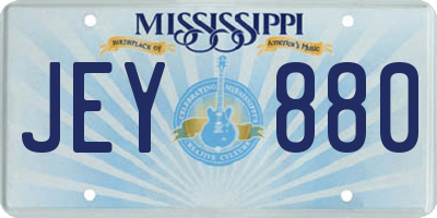 MS license plate JEY880