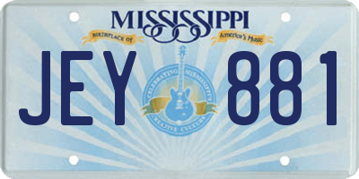 MS license plate JEY881