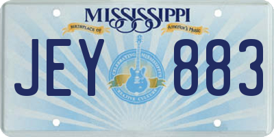 MS license plate JEY883