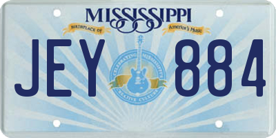 MS license plate JEY884