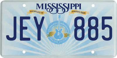 MS license plate JEY885