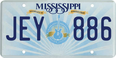 MS license plate JEY886