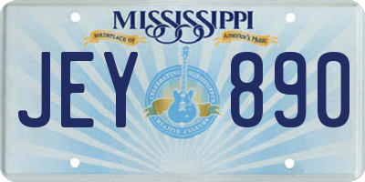 MS license plate JEY890