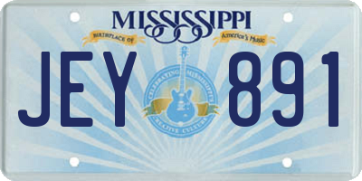 MS license plate JEY891