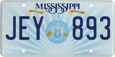 MS license plate JEY893