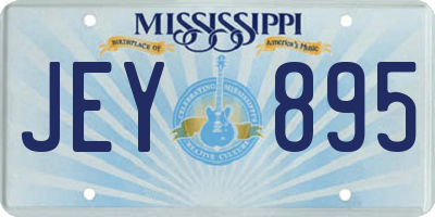 MS license plate JEY895