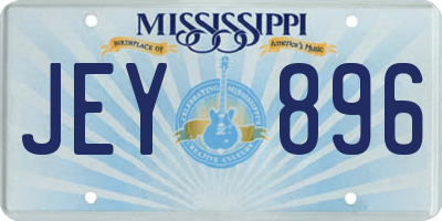 MS license plate JEY896