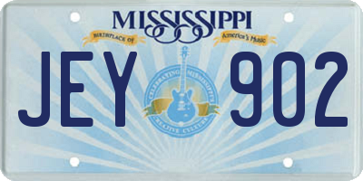MS license plate JEY902