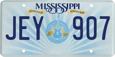 MS license plate JEY907