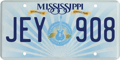 MS license plate JEY908