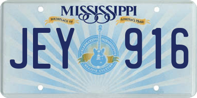 MS license plate JEY916