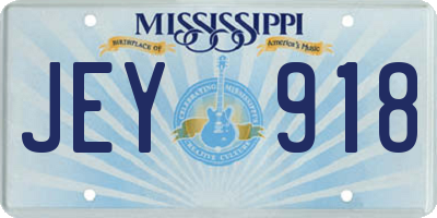 MS license plate JEY918