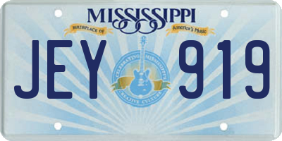MS license plate JEY919