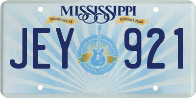 MS license plate JEY921