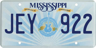 MS license plate JEY922