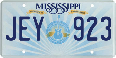 MS license plate JEY923
