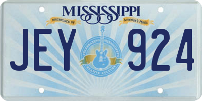 MS license plate JEY924