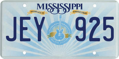 MS license plate JEY925