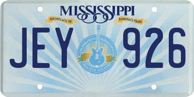 MS license plate JEY926