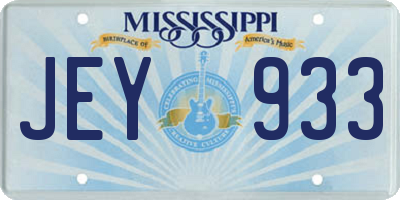 MS license plate JEY933