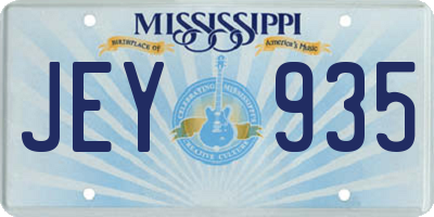 MS license plate JEY935