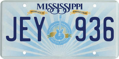 MS license plate JEY936