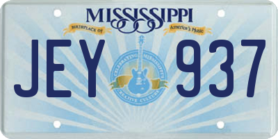 MS license plate JEY937
