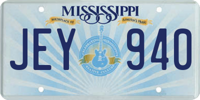 MS license plate JEY940